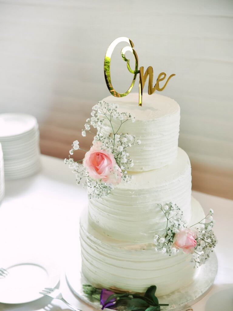 Gold Mirror Acrylic 'One' Birthday Cake Topper - Online Party Supplies