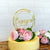 Gold Mirror Acrylic 'Engaged' Geometric Round Cake Topper - Online Party Supplies