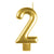 Amscan Gold Numeral Moulded Candle - Number 2
