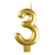 Amscan Gold Numeral Moulded Candle - Number 3