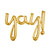 Gold "yay!" Script Foil Balloon 