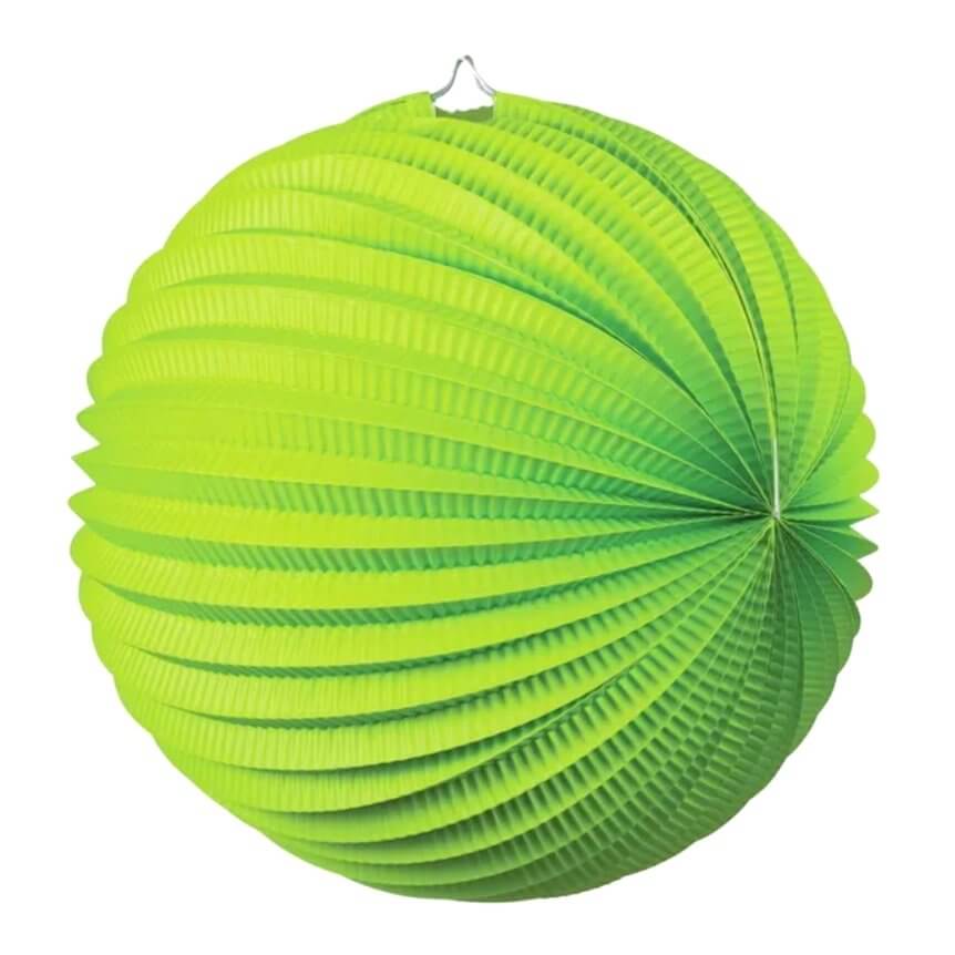 Green Accordion Paper Lantern Ball - 20cm