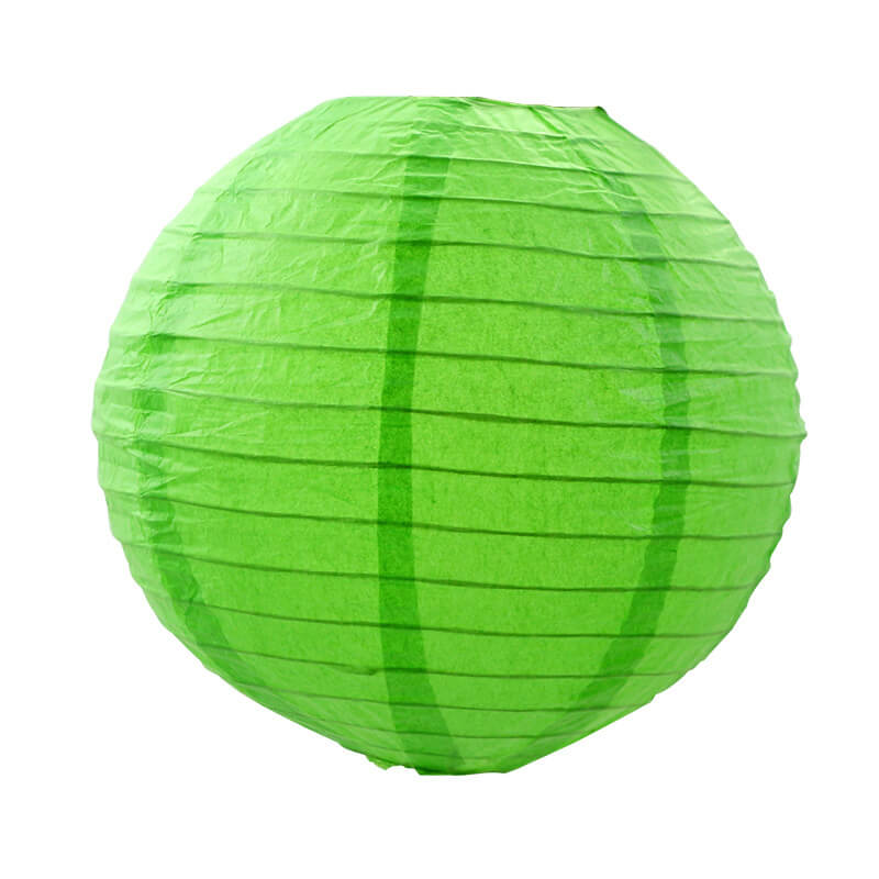 Green Round Chinese Paper Lantern - 4 Sizes