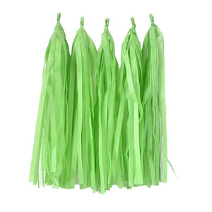 green Tissue Paper and Foil Tassel Garlands - Online Party Supplies