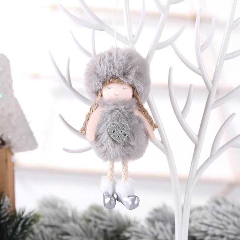 Wooden Christmas Angel Doll Xmas Tree Hanging Ornament