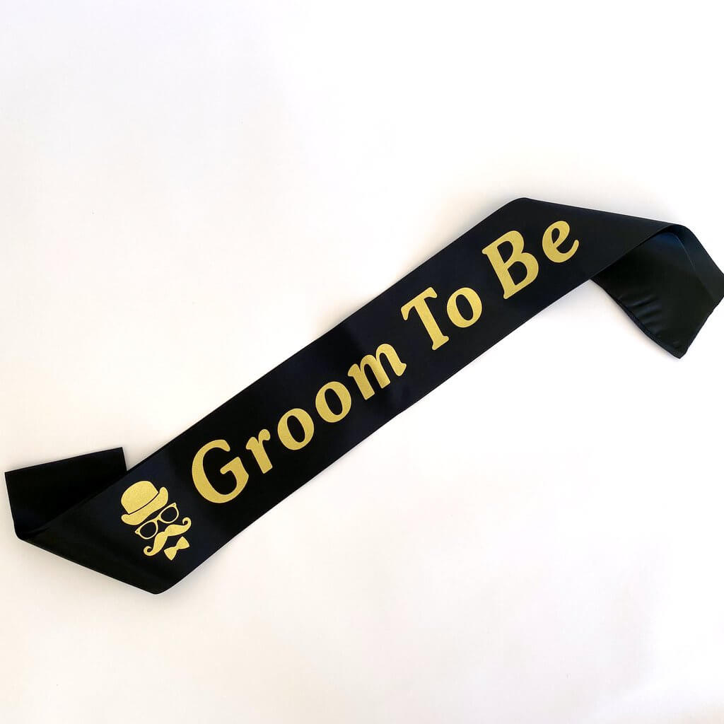 Black Groom to Be Bachelor Party Satin Sash