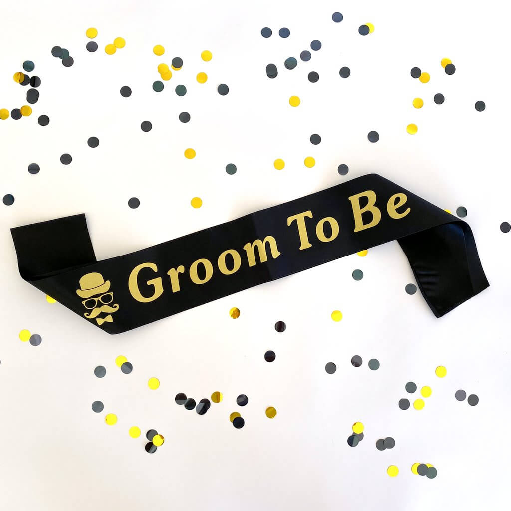 Black Groom to Be Bachelor Party Satin Sash