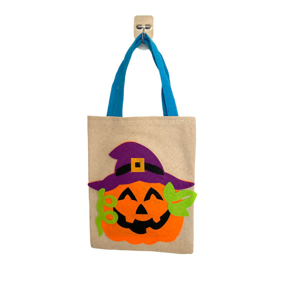 Halloween Trick or Treat Laughing Pumpkin Hessian Tote Bag