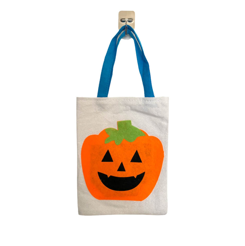 Halloween Trick or Treat Laughing Pumpkin Tote Bag - White