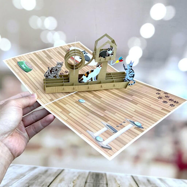 Wooden Cat Tree Pop Up Card - Image 2