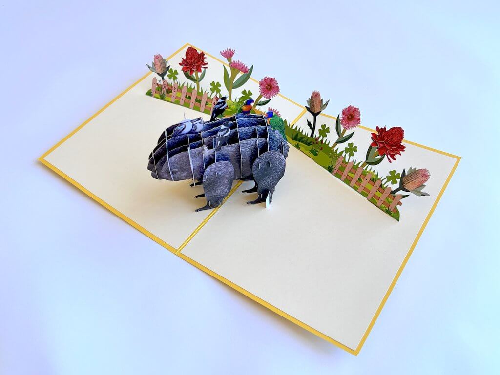 Australian Wombat 3D Origami Pop Up Card