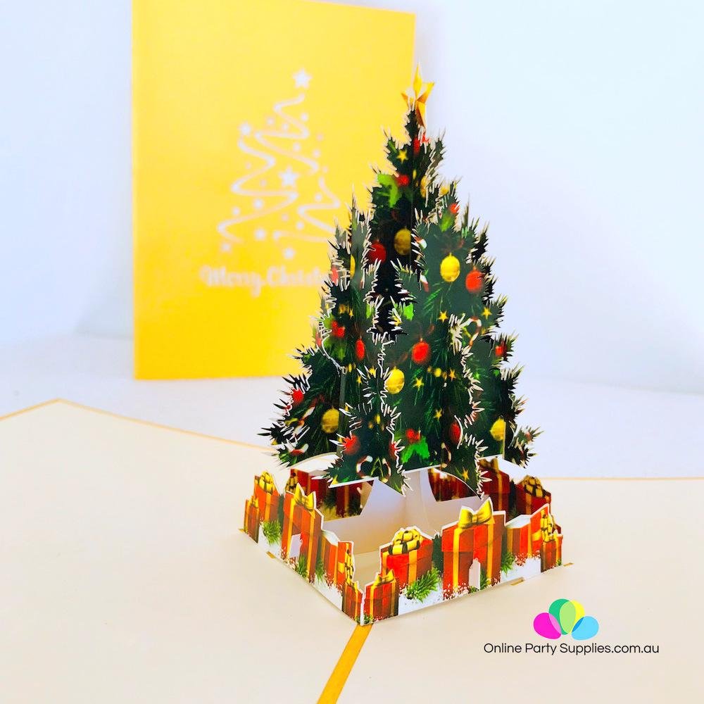 Handmade Christmas Tree Pop Up Greeting Card - Online Party Supplies