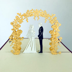 Handmade Classic Wedding Pop Up Card - 3D Wedding Invitations - Online Party Supplies