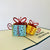 Handmade Happy Birthday Blue and Yellow Present Boxes Pop Up Card - Online Party Supplies