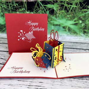 Handmade Happy Birthday Present Gift Pop Up Card - Online Party Supplies