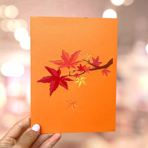 Stunning Japanese Red Maple Forest in Autumn 3D Pop Up Card
