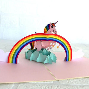 Handmade Online Party Supplies Rainbow Unicorn Mum and Baby Pop Up Mother's Day Card