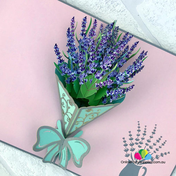 Lavender Bouquet 3D Pop Up Card - Image 2
