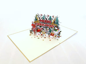 Luxury Classic Santa, Snowman & Xmas Ornament Christmas Pop Up Card