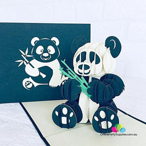 Handmade Panda Bear 3D Pop Up Greeting Card - Online Party Supplies