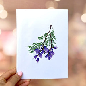 Breathtaking Purple Jacaranda Blossom Park 3D Pop Up Card