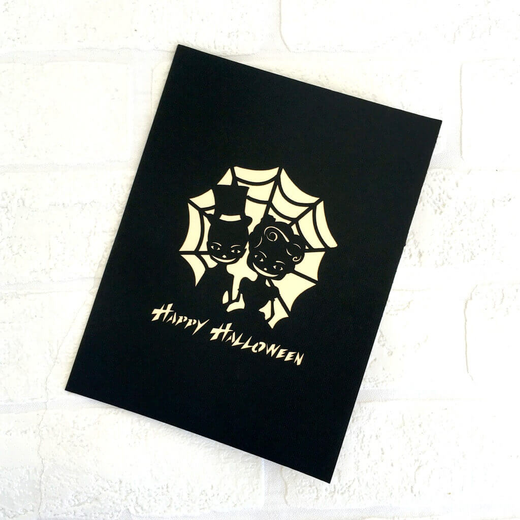 Handmade Scary Skeleton Wedding Couple Hand In Hand Pop Up Card Cover  Happy Halloween