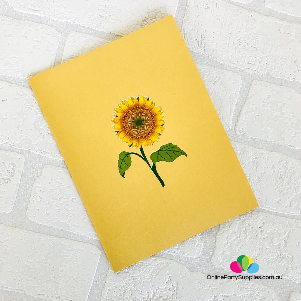 Handmade Sunflower Bouquet 3D Pop Up Card - Online Party Supplies