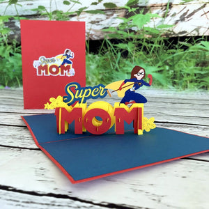 Handmade Super Mom Pop Up Mother's Day Card - Online Party Supplies