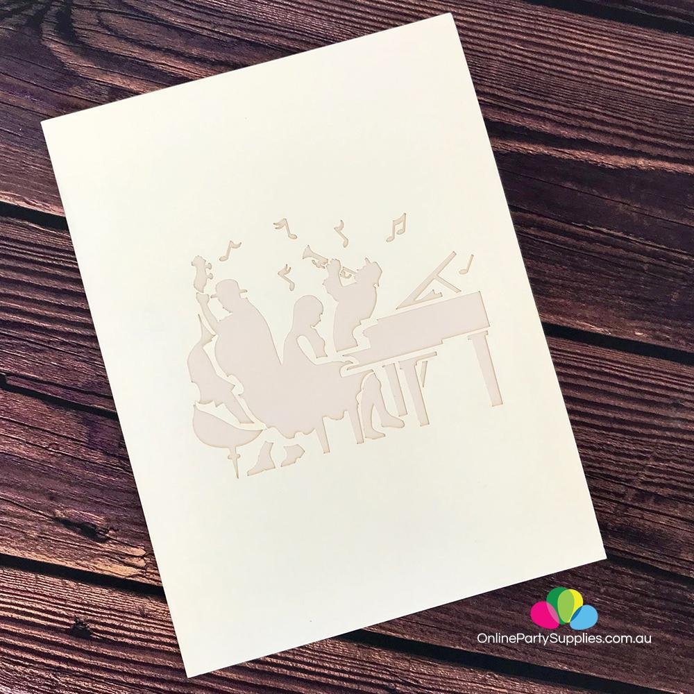 Handmade Symphony Orchestra Music Band 3D Pop Up Card - Online Party Supplies