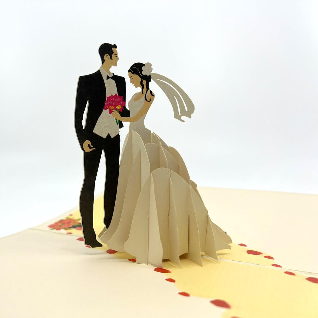 Handmade Wedding Couple 3D Pop Up Card