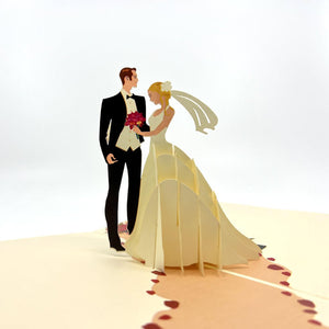 Handmade Western Wedding Couple 3D Pop Up Card - WED12.02