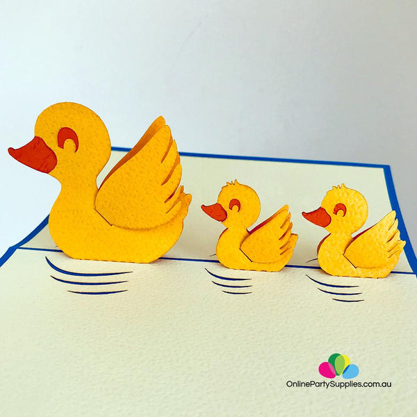 Yellow Duck Family 3D Pop Up Card - Image 3