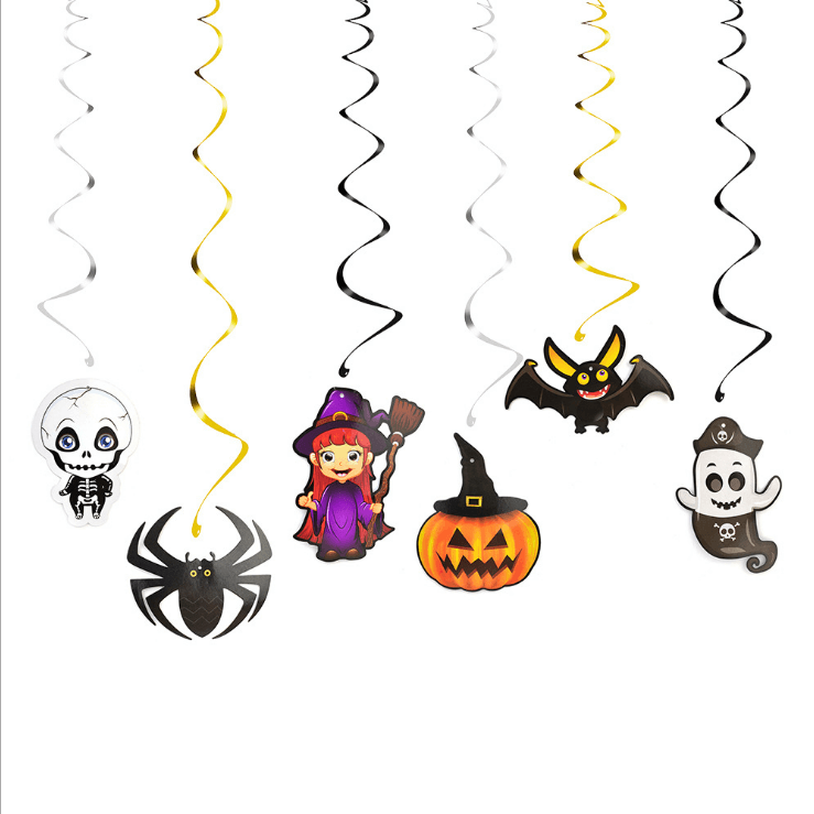 Happy Halloween Hanging Swirl Decorations 6 Pack