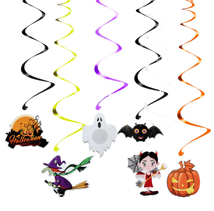 Happy Halloween Hanging Swirl Decorations 6 Pack