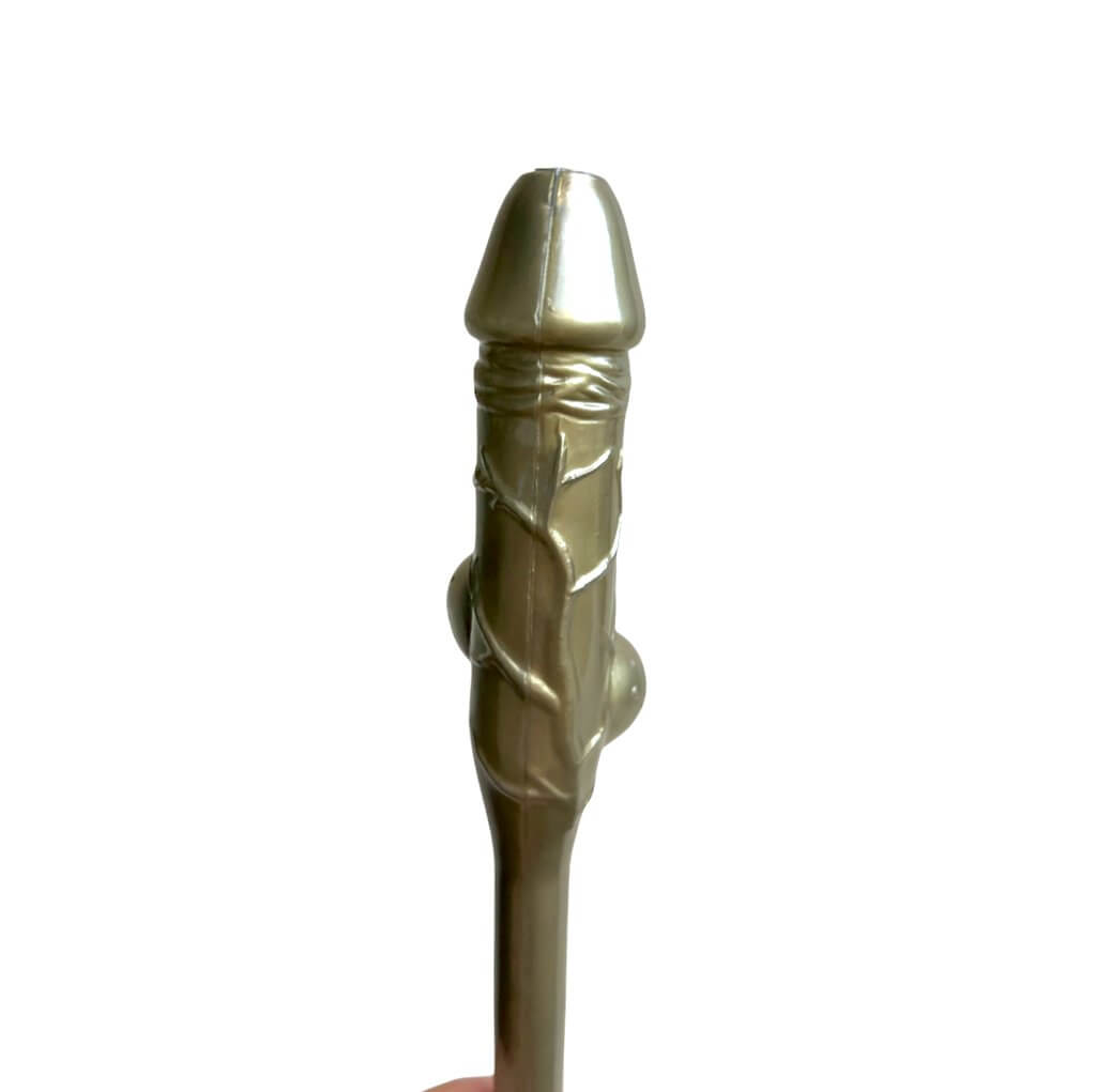 Gold penis shaped drinking straw for hen party