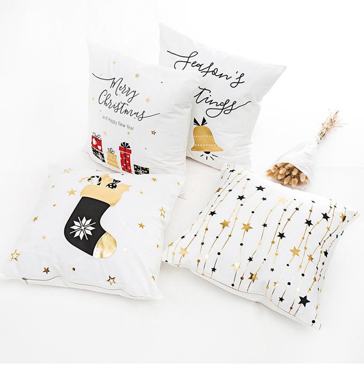 High Quality Gold Coloured Christmas Decorative Cushion Covers - Online Party Supplies