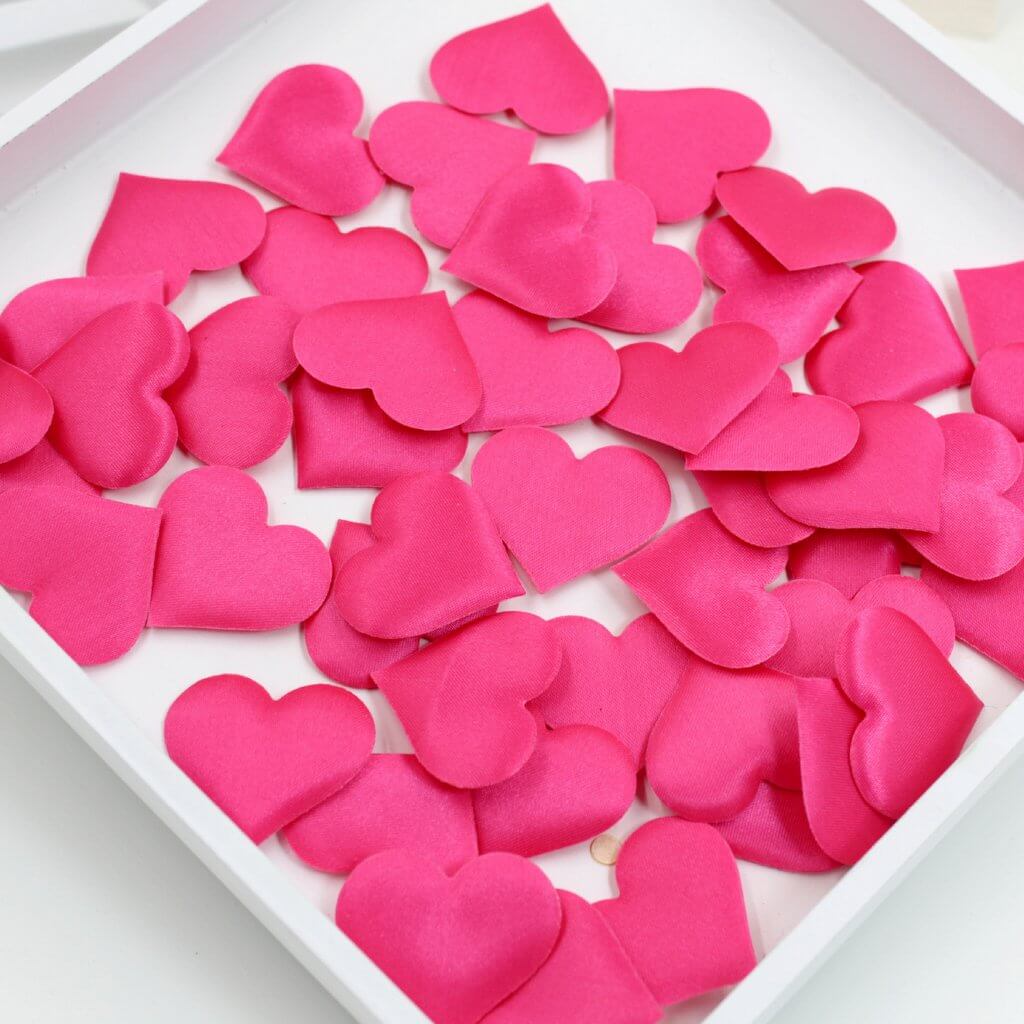 Heart Fabric Confetti Table Scatters - Hot Pink