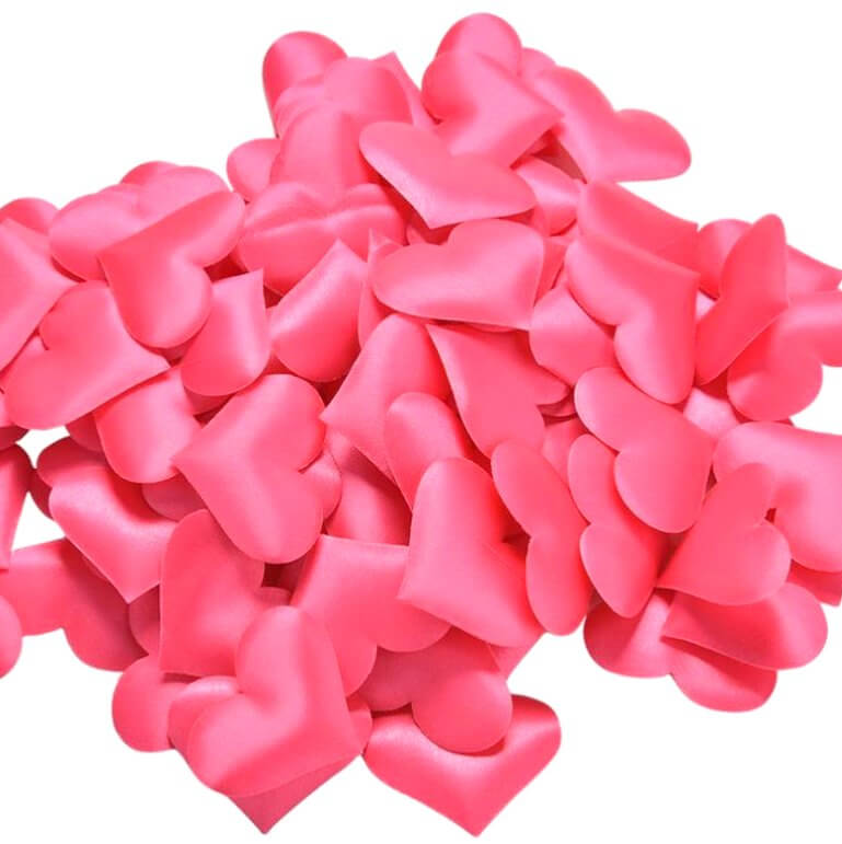 Heart Fabric Confetti Table Scatters - Hot Pink