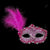 Glitter Lace Tall Feather Masquerade Mask - hot Pink
