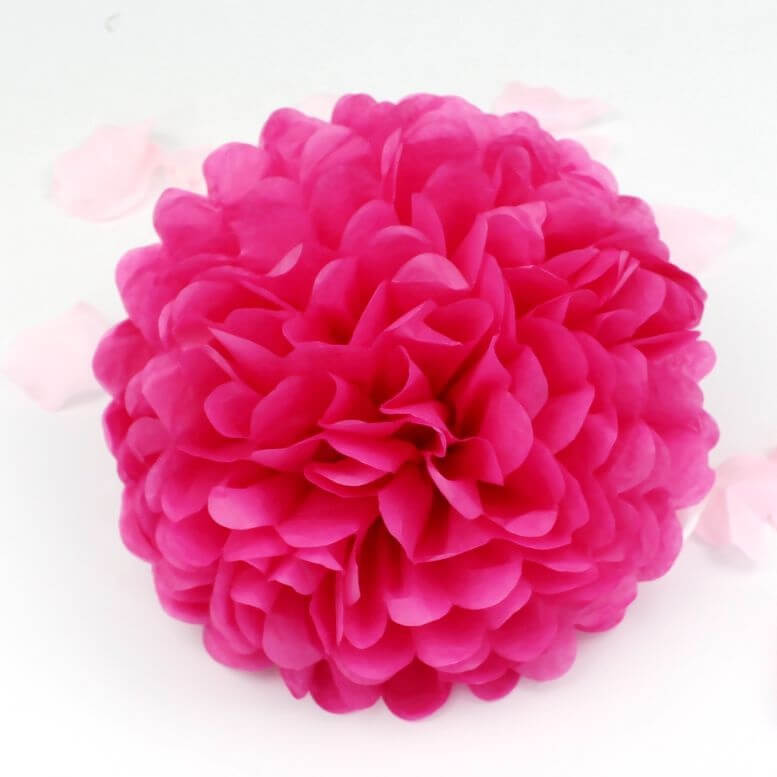 Party Decorations Tissue Paper Pom Poms Hot Pink