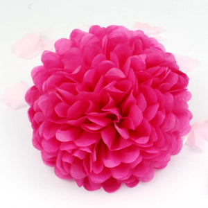 Hot pink Tissue Paper Pom Poms Pompoms Balls Flowers Party Hanging Decorations