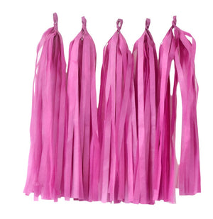 hot pink Tissue Paper Tassel Garlands - Online Party Supplies