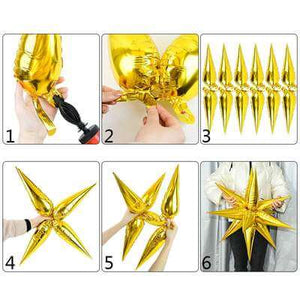 3D Burst Star Foil Balloon 12 Pack - Purple