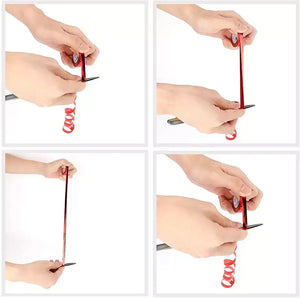 How to curl a ribbon for a gift package or gift wrapping with scissors