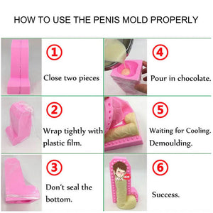 Online Party Supplies 3D Penis Shaped Silicone Candle Soap Chocolate Mold