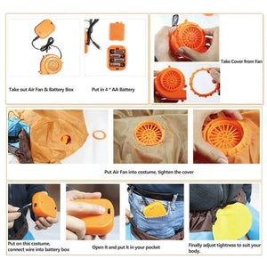 how to inflate inflatable costumes manual instructions