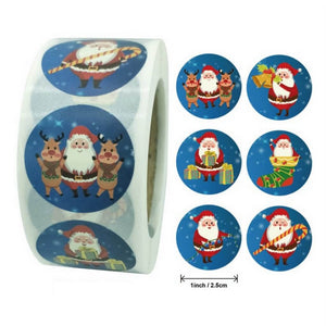 Style I - Round Christmas Stickers For Kids - Christmas Gift Packaging and Wrapping Supplies