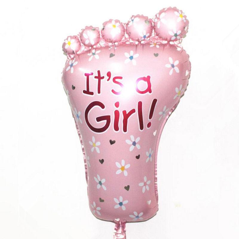 It's A Girl Pink Front Foot 32'' SuperShape Helium Foil Balloon - Online Party Supplies