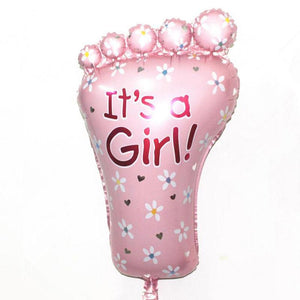 It's A Girl Pink Front Foot 32'' SuperShape Helium Foil Balloon - Online Party Supplies