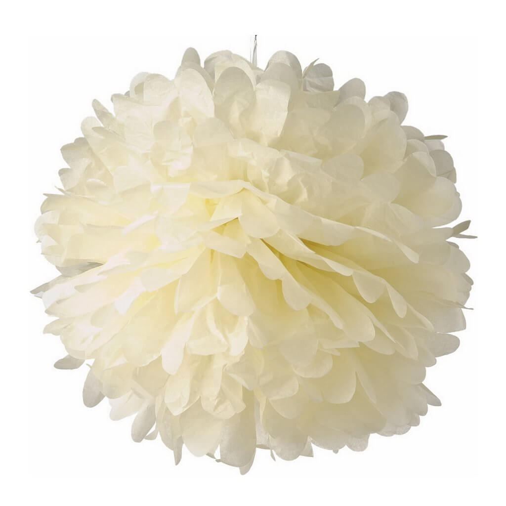 ivory cream beige Tissue Paper Pom Poms Pompoms Balls Flowers Party Hanging Decorations
